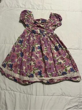 Joie Purple and Pink Floral Puff-Sleeve Dress